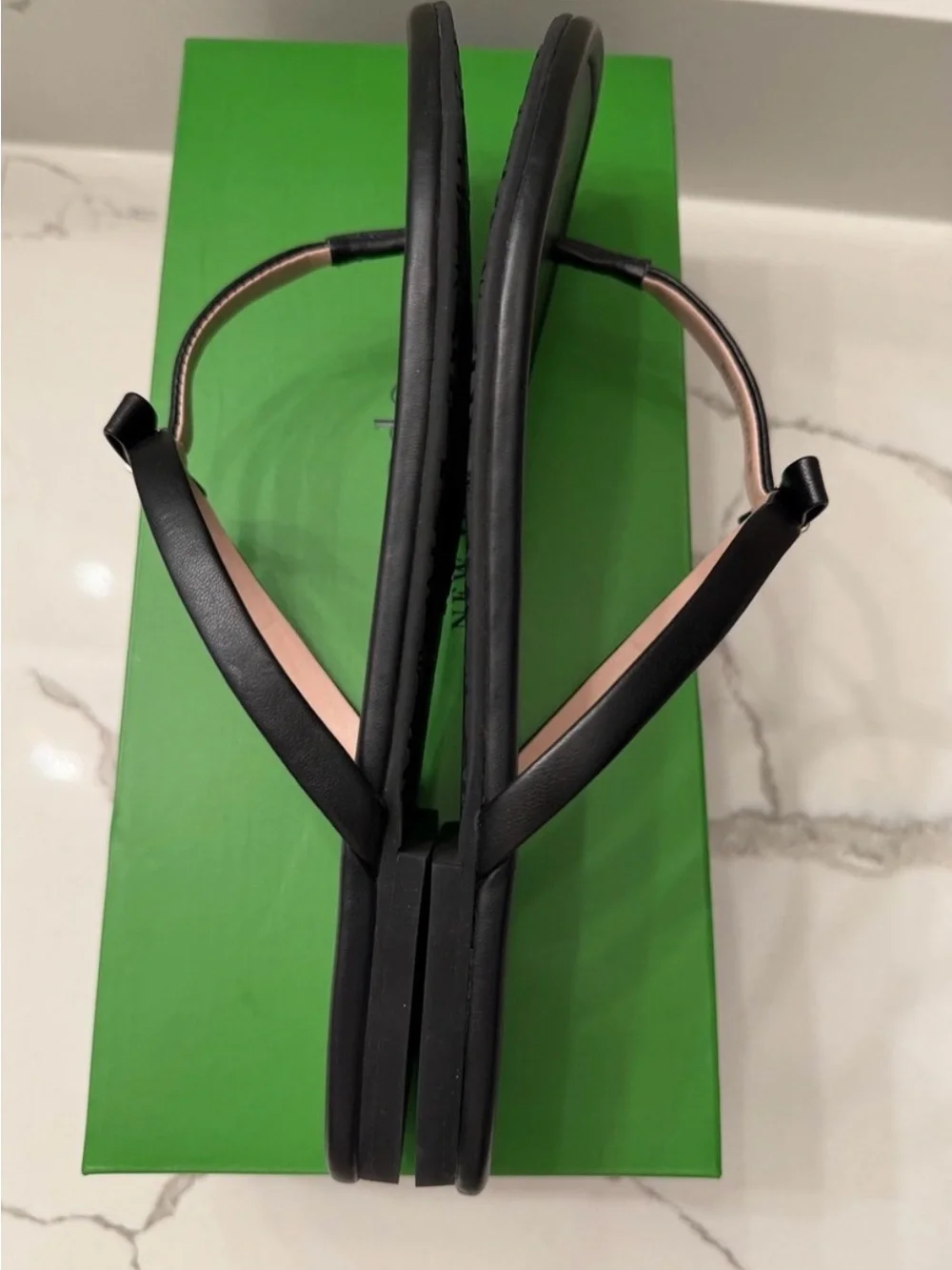 Kate Spade Penny Sandals; Black Bow T-Strap Leather